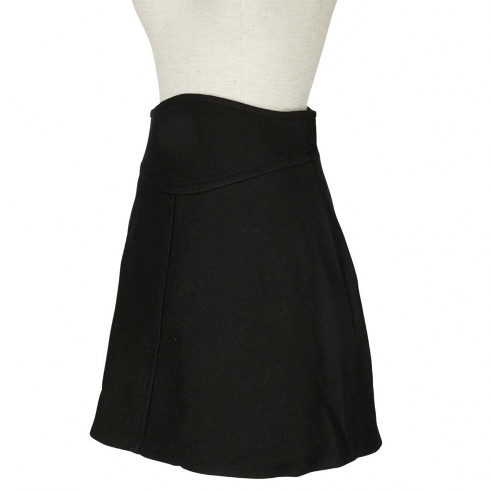 CARVEN structured wool black skirt
